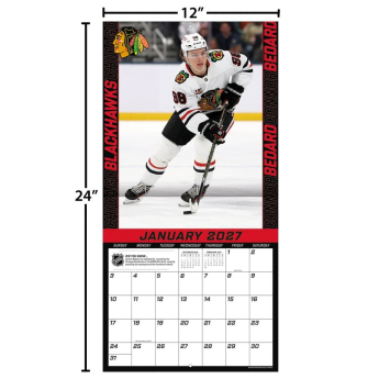 Chicago Blackhawks naptár NHL #98 Connor Bedard 2027 Wall