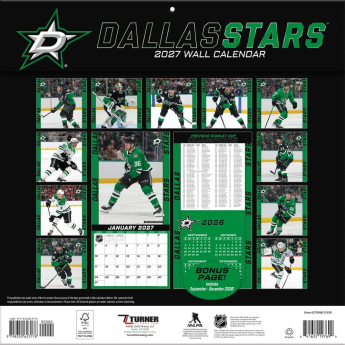Dallas Stars naptár NHL 2027 Wall