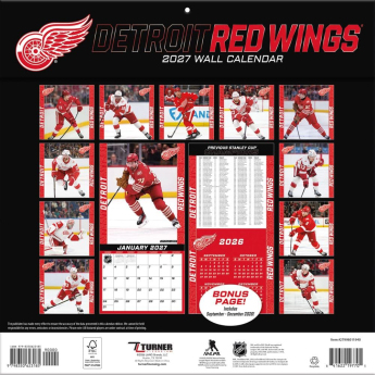 Detroit Red Wings naptár NHL 2027 Wall