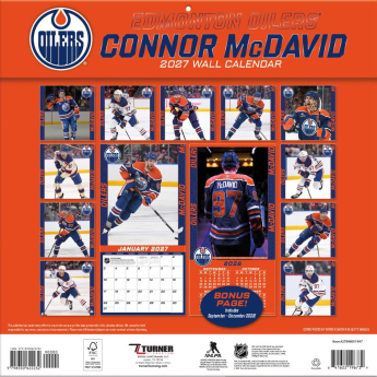 Edmonton Oilers naptár NHL #97 Connor McDavid 2027 Wall