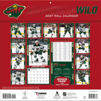 Minnesota Wild naptár NHL 2027 Wall