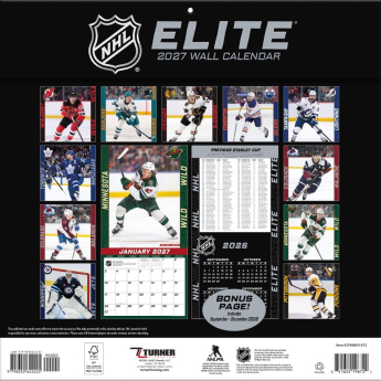 NHL termékek naptár Elite 2027 Wall