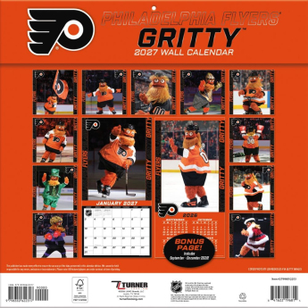 Philadelphia Flyers naptár Gritty 2027 Wall