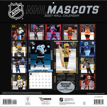 NHL termékek naptár Mascots 2027 Wall