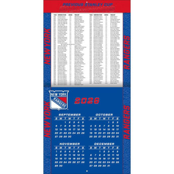 New York Rangers naptár NHL 2027 Wall