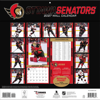 Ottawa Senators naptár NHL 2027 Wall