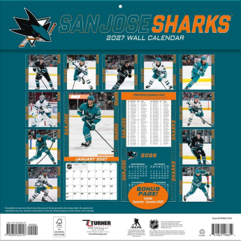 San Jose Sharks naptár NHL 2027 Wall