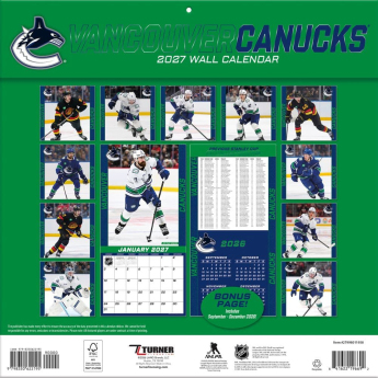 Vancouver Canucks naptár NHL 2027 Wall