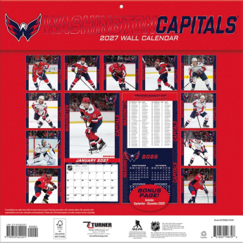 Washington Capitals naptár NHL 2027 Wall