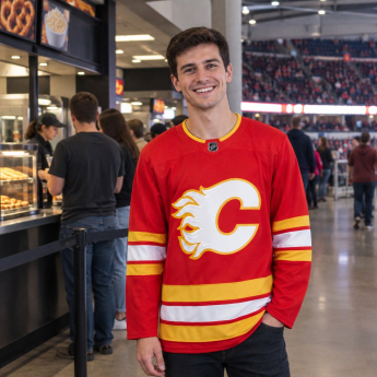 Calgary Flames hoki mez adizero Home Primegreen Authentic Pro