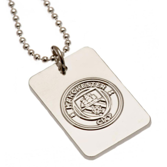 Manchester City nyaklánc dögcédulával Silver Plated Dog Tag & Chain