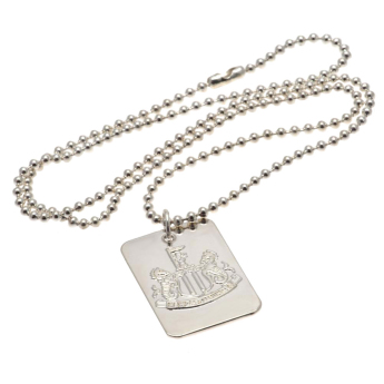 Newcastle United nyaklánc dögcédulával Silver Plated Dog Tag & Chain