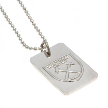 West Ham United nyaklánc dögcédulával Silver Plated Dog Tag & Chain