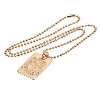 FC Liverpool nyaklánc dögcédulával Gold Plated Dog Tag & Chain