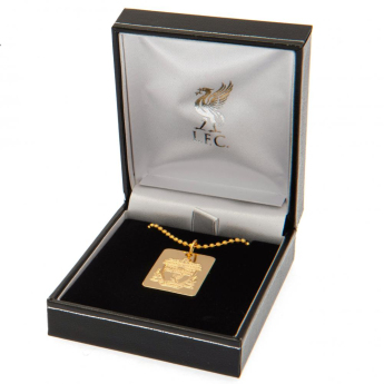 FC Liverpool nyaklánc dögcédulával Gold Plated Dog Tag & Chain