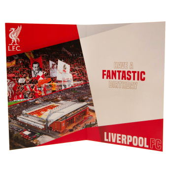 FC Liverpool születésnapi képeslap matricákkal Have a Fantastic Birthday