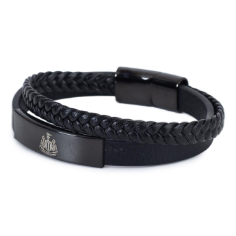 Newcastle United bőr karkötő Black IP Leather Bracelet