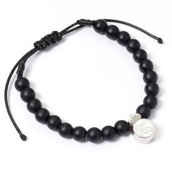Real Madrid karkötő Black Bead Bracelet