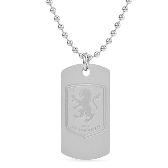 Aston Villa nyaklánc medállal Engraved Dog Tag & Chain