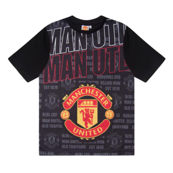 Manchester United gyerek pizsama Text black