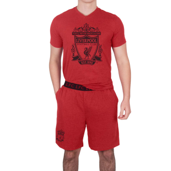 FC Liverpool férfi pizsama Short Red Marl