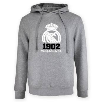 Real Madrid férfi kapucnis pulóver No21 Crest grey