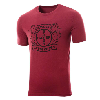Bayer 04 Leverkusen férfi póló Logo burgundy