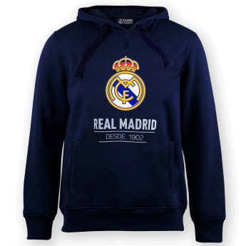 Real Madrid férfi kapucnis pulóver No25 Crest navy