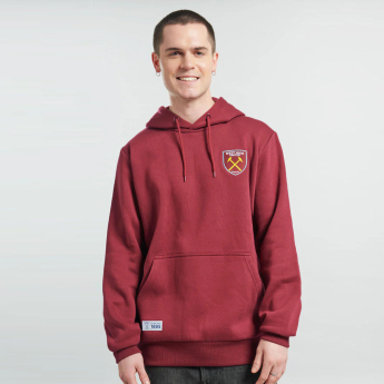 West Ham United férfi kapucnis pulóver Crest claret