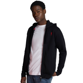 FC Liverpool férfi kapucnis pulóver zip thru black