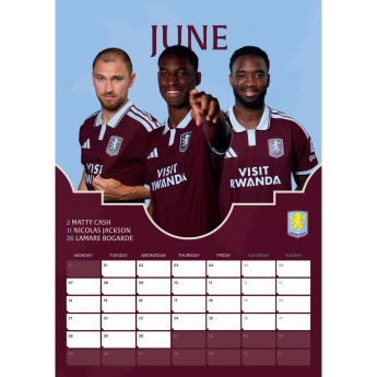 Aston Villa naptár A3 2027