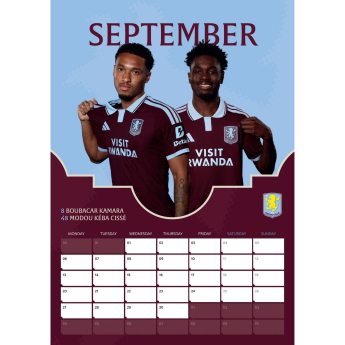 Aston Villa naptár A3 2027