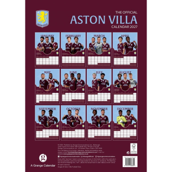 Aston Villa naptár A3 2027