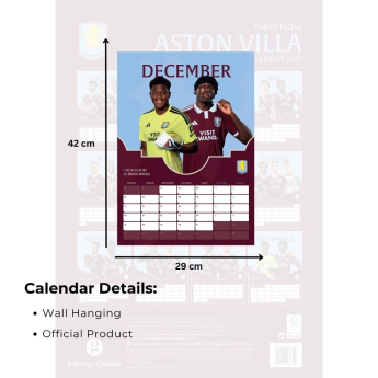 Aston Villa naptár A3 2027