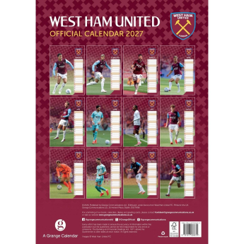 West Ham United naptár A3 2027