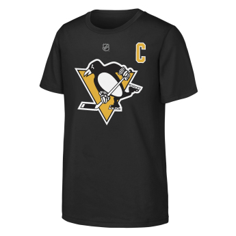 Pittsburgh Penguins gyerek póló Sidney Crosby #87 NHL Flat Captains Name & Number Short Sleeve Cotton