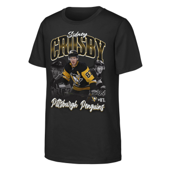 Pittsburgh Penguins gyerek póló Sidney Crosby #87 NHL Triple Pic Player Short Sleeve Cotton