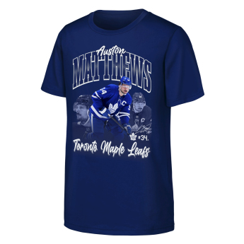 Toronto Maple Leafs gyerek póló Auston Matthews #34 NHL Triple Pic Player Short Sleeve Cotton