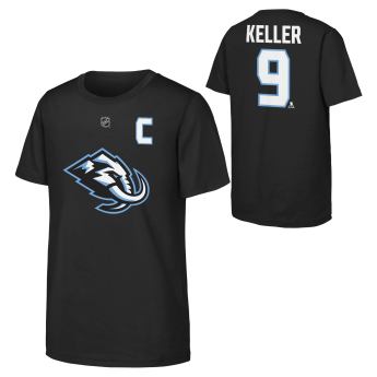Utah Hockey Club gyerek póló Clayton Keller #9 NHL Flat Captains Name & Number Short Sleeve Cotton