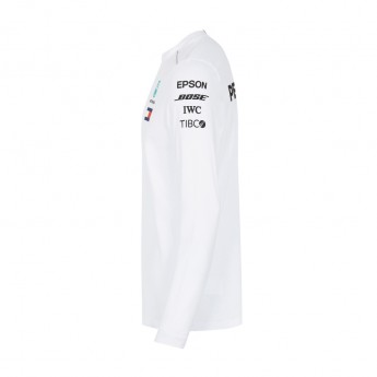 Mercedes AMG Petronas férfi hosszú ujjú póló Longsleeve white F1 Team 2018