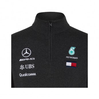 Mercedes AMG Petronas férfi pulóver grey Half Zip F1 Team 2018
