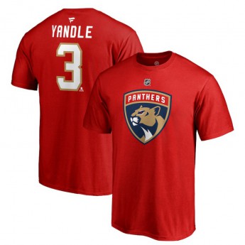 Florida Panthers férfi póló red #3 Keith Yandle Stack Logo Name & Number