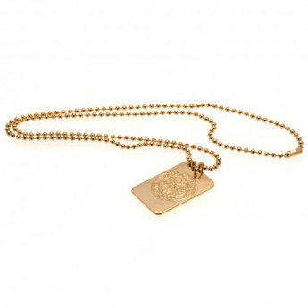 FC Celtic nyaklánc dögcédulával Gold Plated Dog Tag & Chain