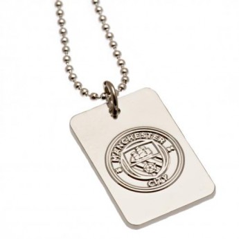 Manchester City nyaklánc dögcédulával Silver Plated Dog Tag & Chain