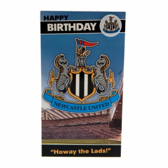 Newcastle United születésnapi köszöntő Birthday Card & Badge
