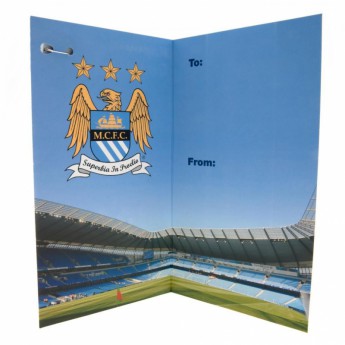 Manchester City születésnapi köszöntő Birthday Card & Badge EST