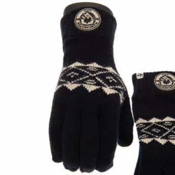 Manchester City férfi kesztyű Knitted Gloves Adult Fairisle