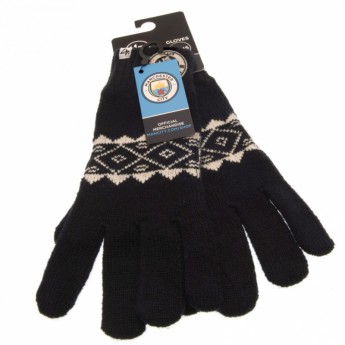 Manchester City férfi kesztyű Knitted Gloves Adult Fairisle