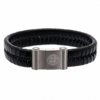 FC Celtic bőr karkötő Single Plait Leather Bracelet