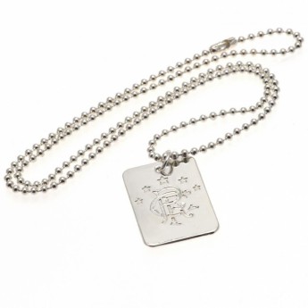 FC Rangers nyaklánc dögcédulával Silver Plated Dog Tag & Chain